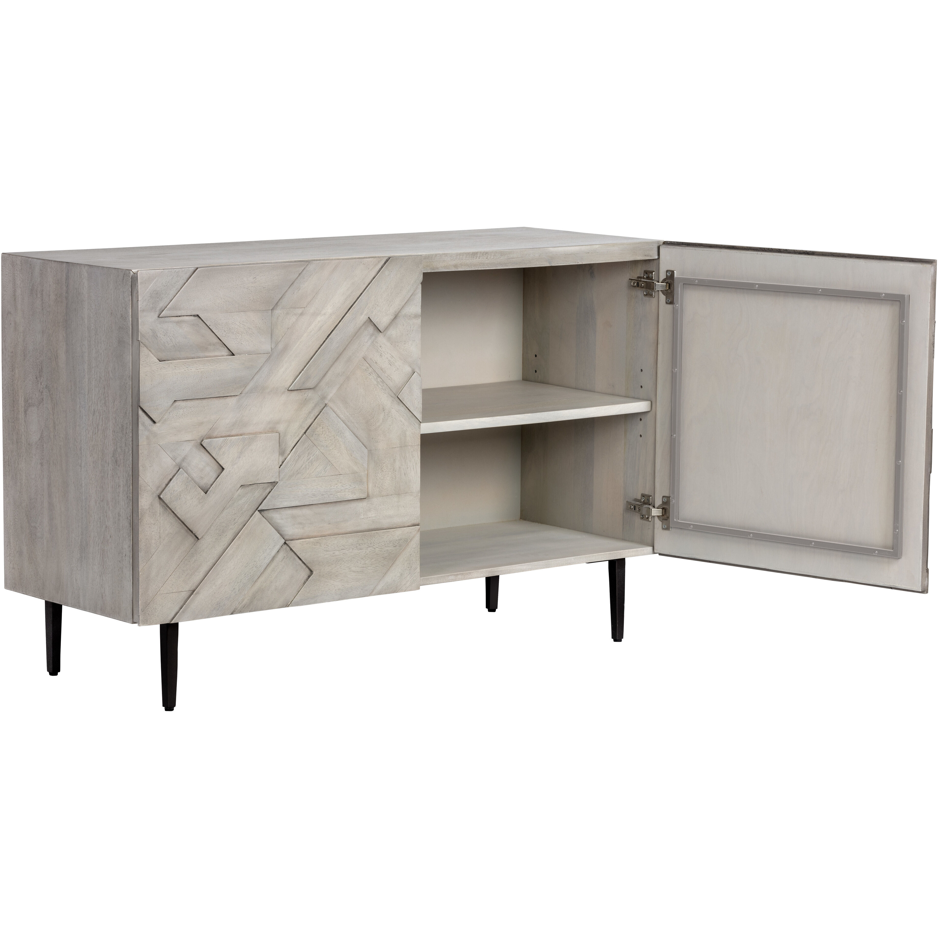 Lisboa 48 X 17.75 inch Light Grey / Antique Bronze Sideboard